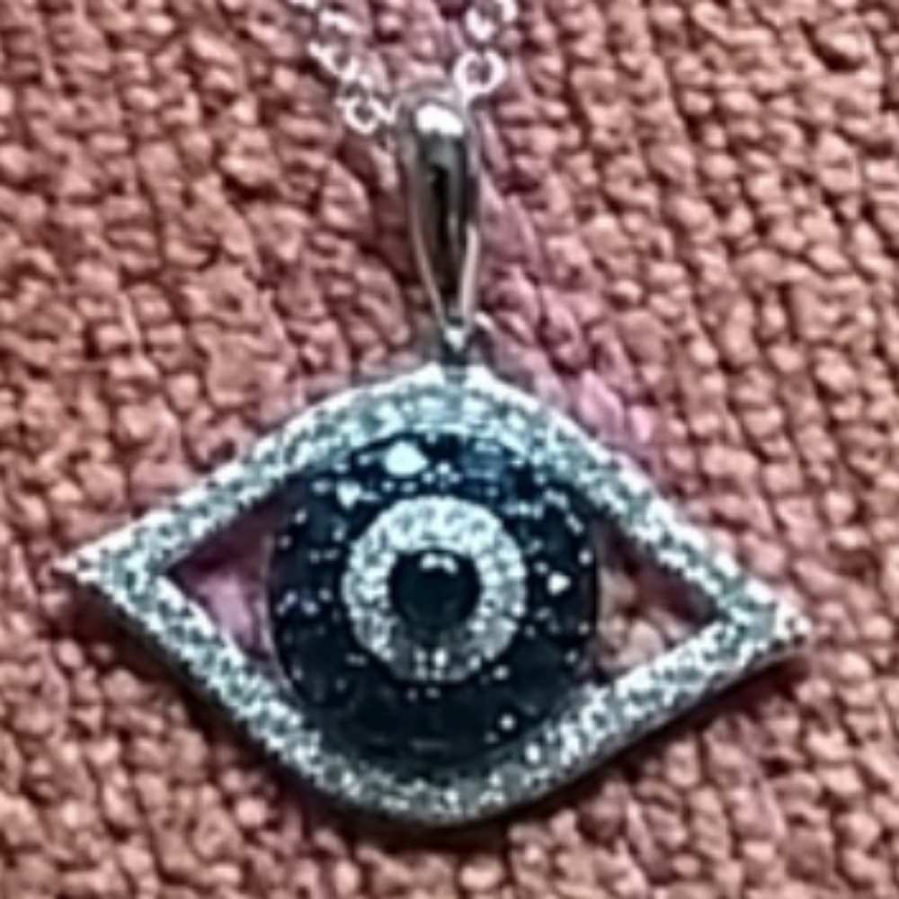 14k Diamond and Sapphire Necklace - Picture 2 of 6